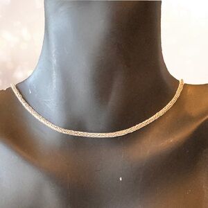 Sterling Silver 925 Round Herringbone Chain Necklace 17” 2.84g Dainty